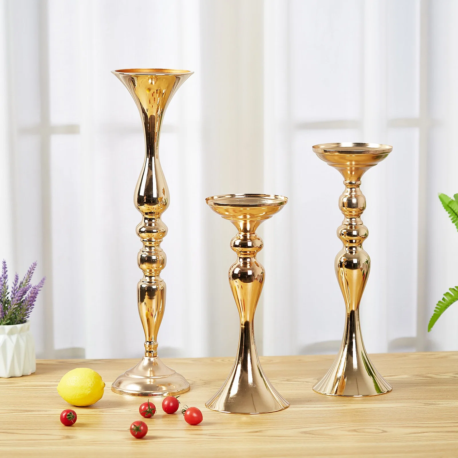 Orkan Gold Nordic Crystal Candlestick Mit Hängenden Metall-Dekorationskerze Stabhalter