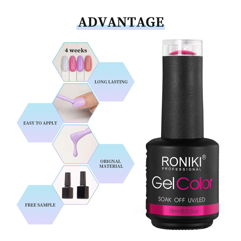 Roniki Nail Arte Pintura Gel Manicura Polaco remojo permanente Capa superior de base de clavos híbridos UV Gel