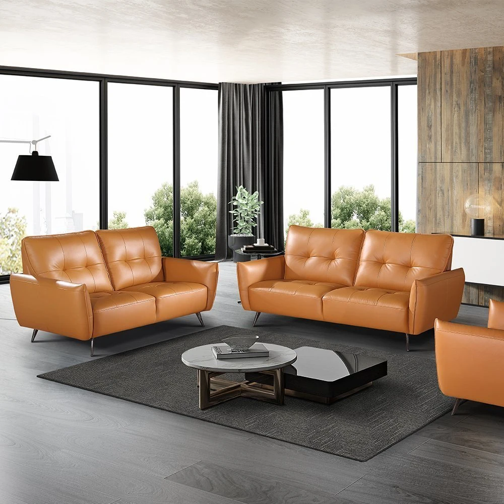 Großhandel Modernes Haus Wohnzimmer Sofa Holzsofa Set Sektional Ledersofa