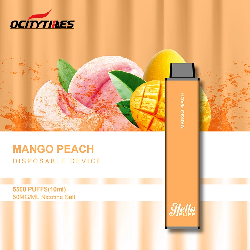 Ocitytimes Cheap Wholesale Disposable Hellopuff 5500puffs Puff Bar Electronic Cigarette 500mAh Battery Disposable Vape