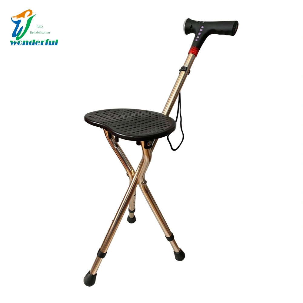 Crutches Three-Legged Aluminum Alloy Folding Chair Foldable Multifunctional Walking Stick