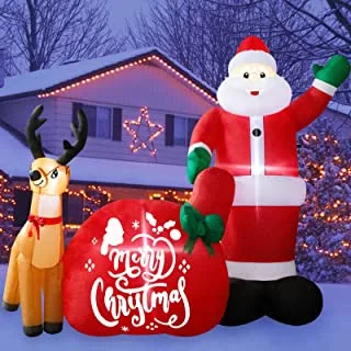 2023 Nouvelle usine de vente en gros 4 pieds Inflatable Noël LED Santa Décoration extérieure