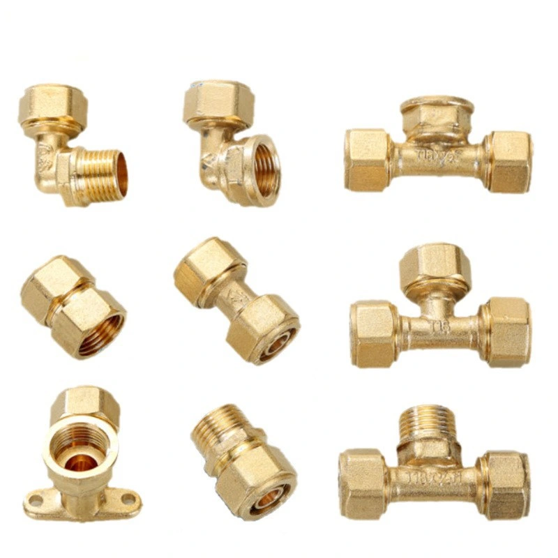 Aluminum Plastic Pipe Fittings Quick Fitting Tee Copper Joint