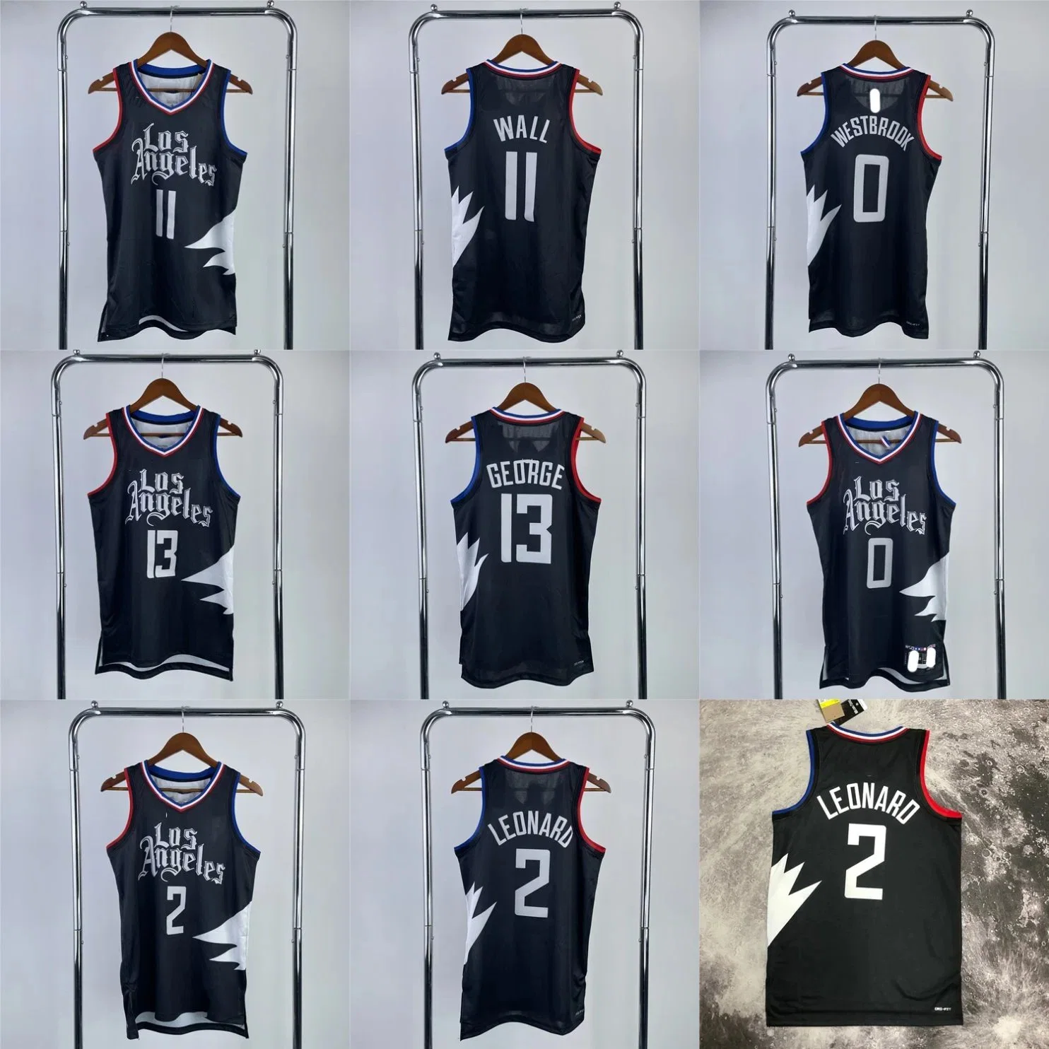 Bon marché 2023 saison 2 Leonard 13 George 0 Westbrook 11 Maillots de basket-ball à coutures Wall Los Angeles la Clippers N-Ba