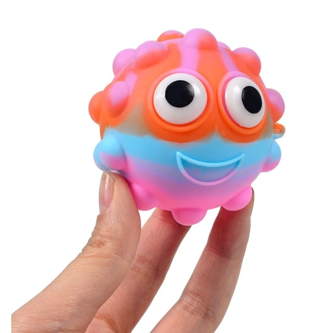 3D Squishy Push Pop Ball with Eyes Fidget Push Toy Pop for Kids