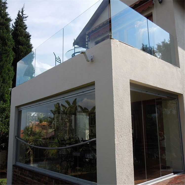 Modern Design Frameless U Channel Base Tempered Glass Railings / Balustrades for Outside Project