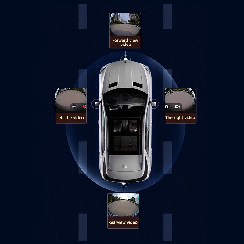 Wemaer OEM Système d'assistance à la conduite panoramique avec caméra de recul d'enregistrement DVR à 360 degrés Bird View Surround System Surveillance de stationnement