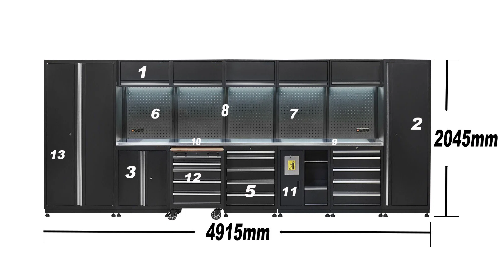 Goldenline Garage Series Large Black Metal Combined Tool Cabinets Supplier