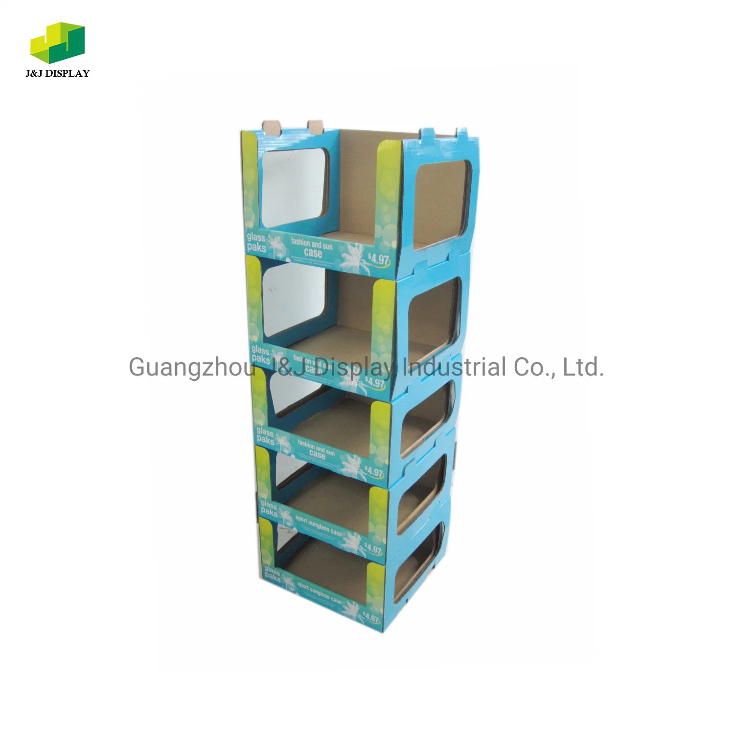 Customized Cardboard Corrugated Paper Promotion Retail Store Advertising Exhibition Pop Foldable Stackable Display Rack