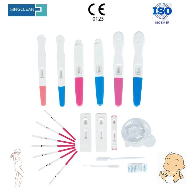 Singclean or Customized Brand Rapid Diagnosis HCG Urine Test Kit Pen/Pencil Plus/Midstream with CE