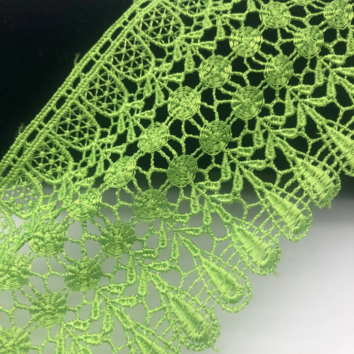 High quality/High cost performance  Cotton Embroidery Lace Purfle Fabric for Wedding Dress Cloth