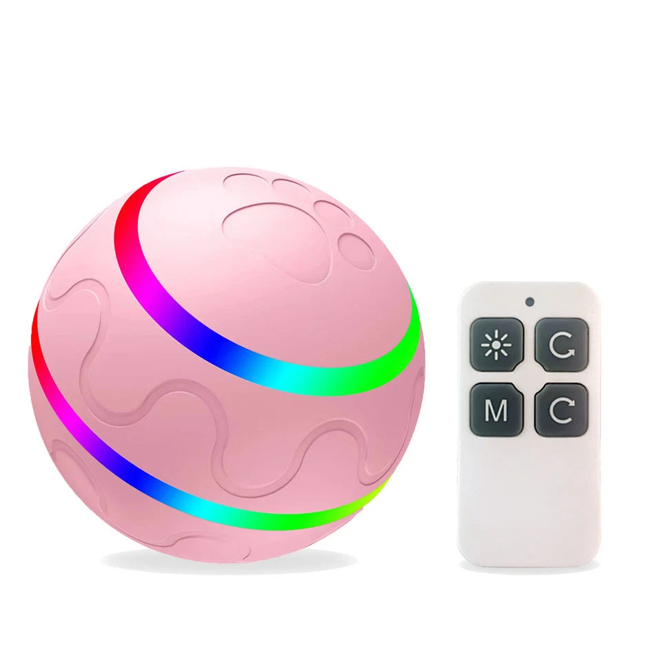 PET Produkte Elektronische Fernbedienung Leuchtende Haustier Katze Spielzeug USB Wiederaufladbare Automatische Rolling Ball Dog Spielzeug