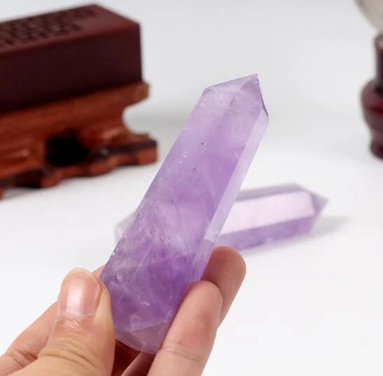 Natural Clear Amethyst Crystal Wands Amethyst Rock Purple Crystal Wands