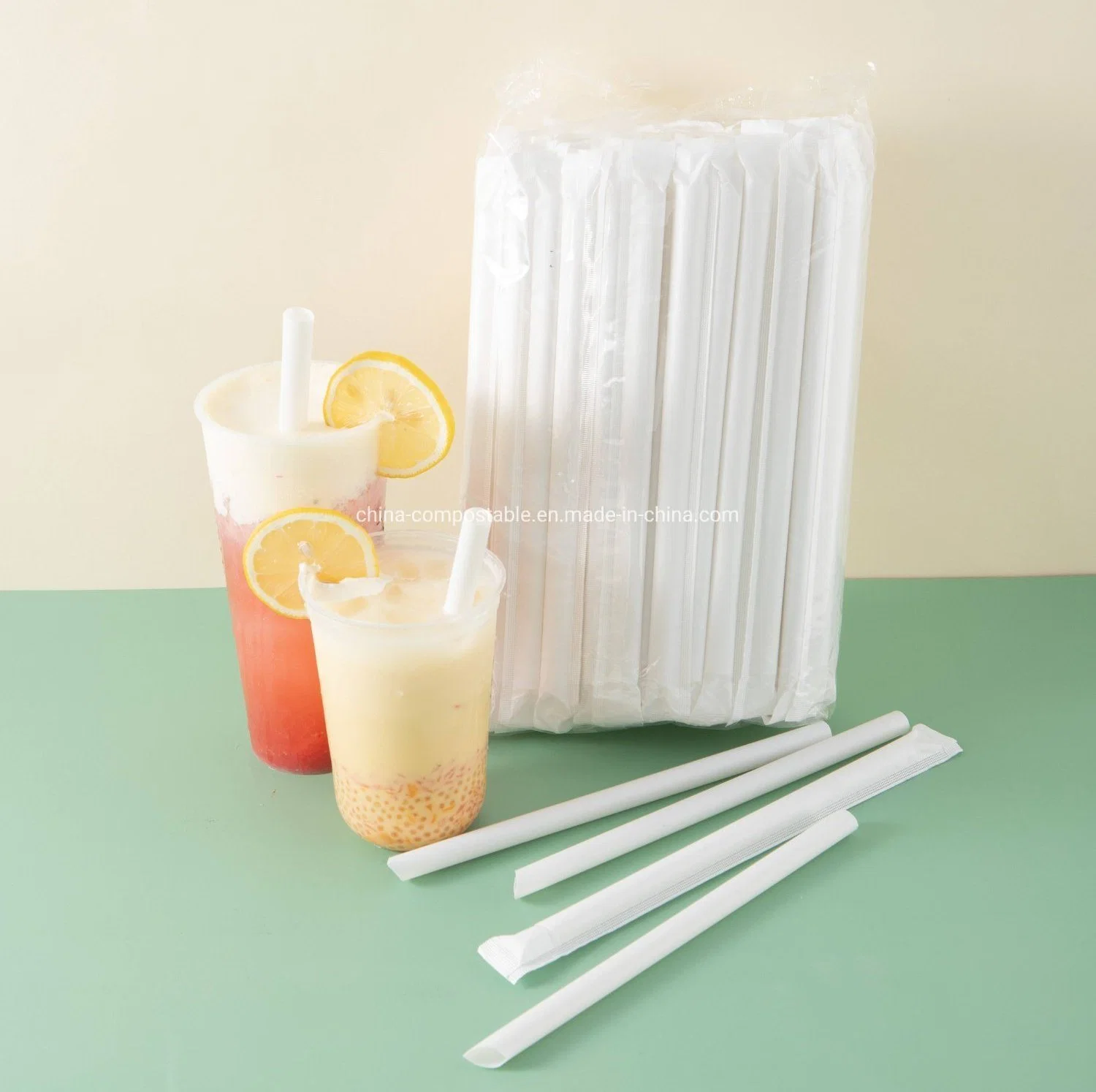 Biodegradable White Paper Drinking Straws Custom 6mm, 8mm, 10mm, 12mm Bulk Individually Wrapped Disposable Products Party Supplies Tableware Straw