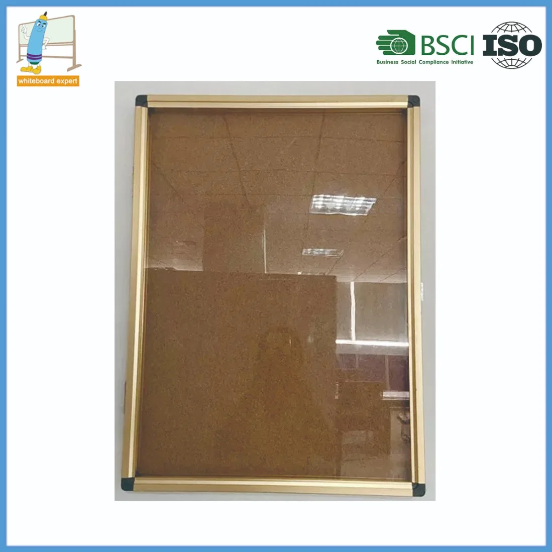 Cork Notice Board with Lockable Door & 2 Keys Sc04