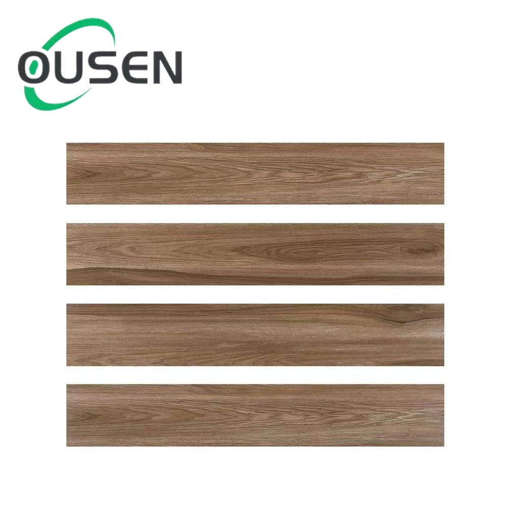 Low Price Eco Flooring 200X1200mm Wood Color Ceramic Rustic Tile