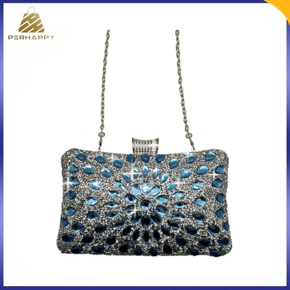 New Design Beaded Rhinestone Crystal Wedding Party Handbag Clutch Hand Bag Evening Bag