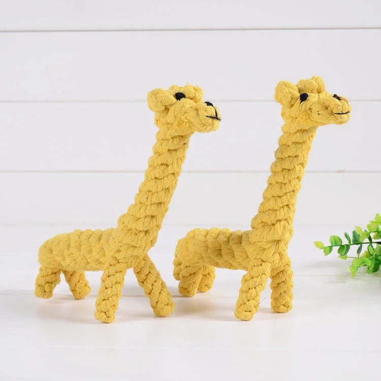 Cotton Rope Teeth Cleaning Chewing Giraffe Cute Pet Dog Toy