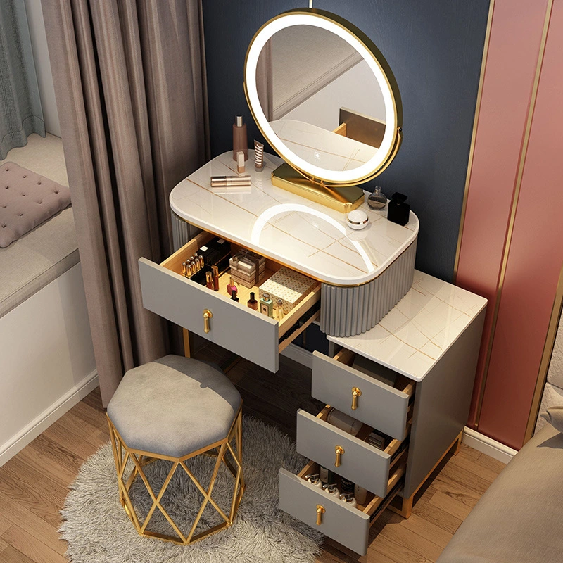 2023 Hot Sale Match Dressing Table Chairs Storage Cabinet Combine Office Table Makeup Corner Vanity Set