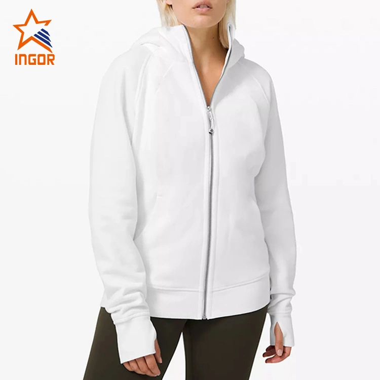 China Ingor Sportswear Hersteller Custom Modische Hochwertige Street Clothing Damen Fitness Gym Großhandel Loose Active Athletic Sport Hoodies