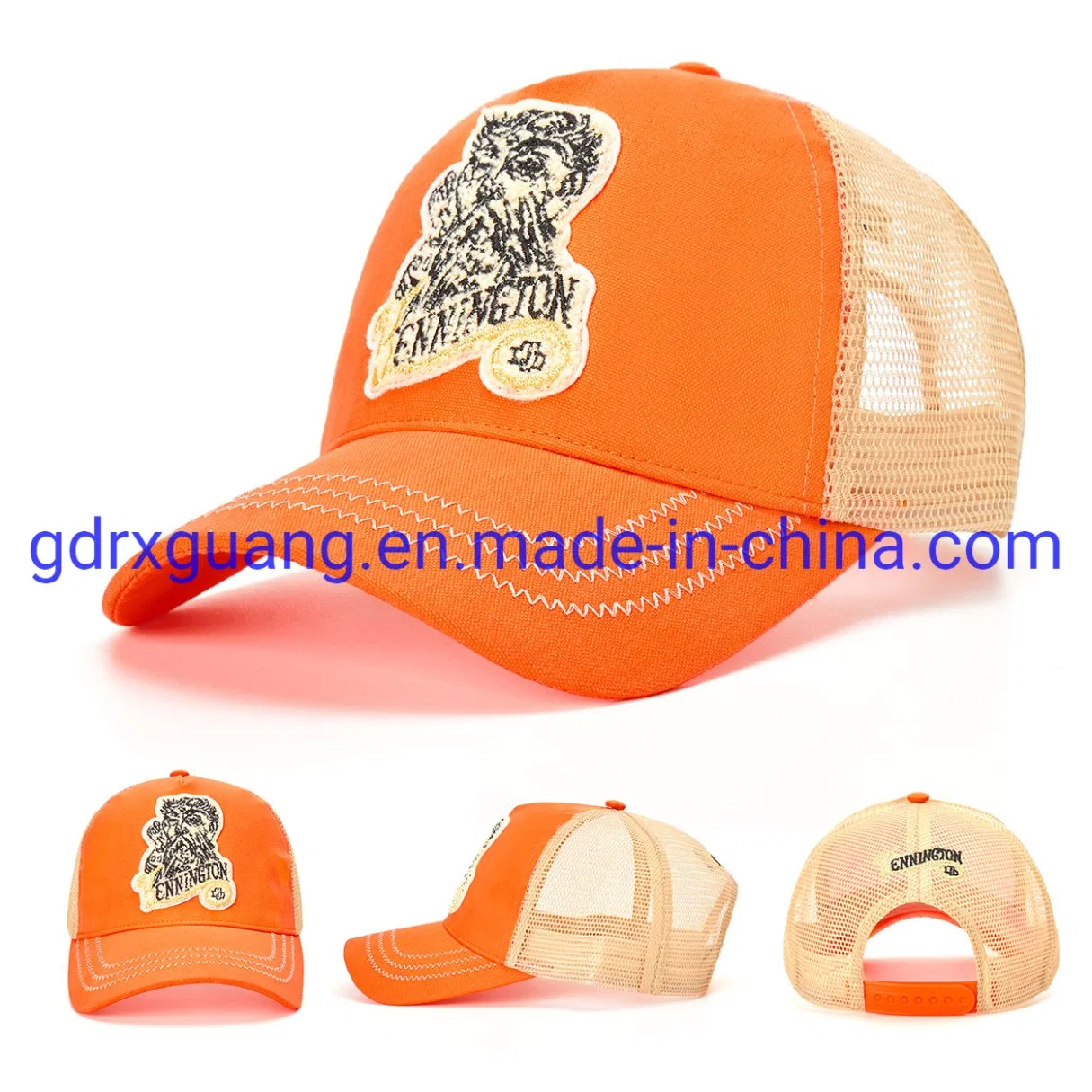 Gorras de béisbol deportivas de malla con visera curva y logotipo personalizado de espuma estilo hip-hop al por mayor.