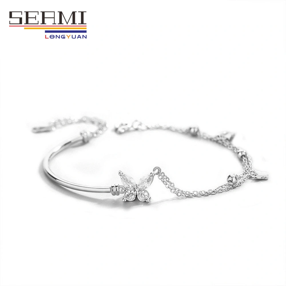 2023 New Design Sterling Silver Bracelets Dancing Butterfly Jewelry