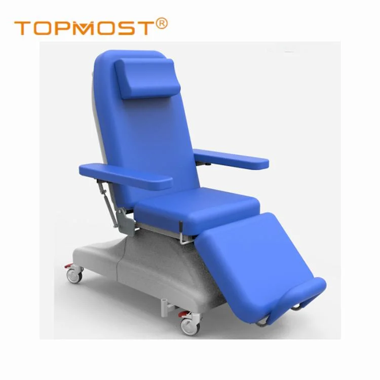 Mobile Electric Blood Transfusion Chair Recline Trendelenburg for Dialysis with Armrests