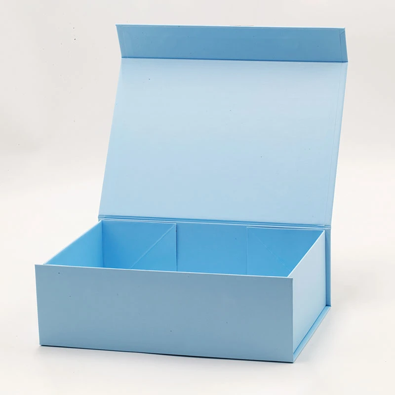Caixa magnética dobrável Azul Caixa de oferta de papel grosso logotipo personalizado de papel cartão Luxo Premium