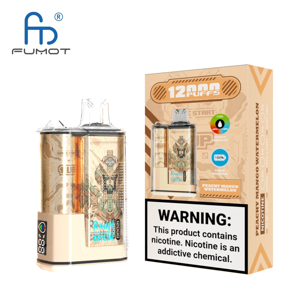 Fumot Crystal 12K Pape Puffs descartáveis para papel de Pape Randm Digital Box 12000 Eacendedor