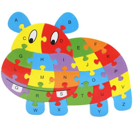 Enfants Enfants bébé Jouets en Bois de construction Numéro de l'Alphabet Puzzle de la forme de serpent Drôle de jeu de puzzle numérique de jouets éducatifs