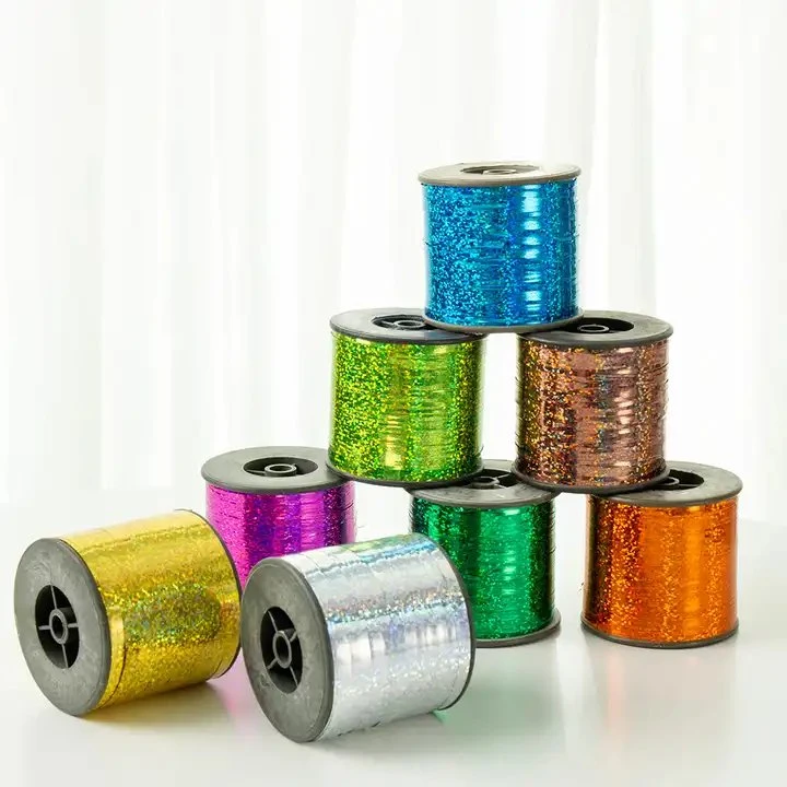 Wholesale High Quality Lurex Polyester Laser Glitter M Type Metallic Thread Metallic Yarn for Knitting Factory Direct