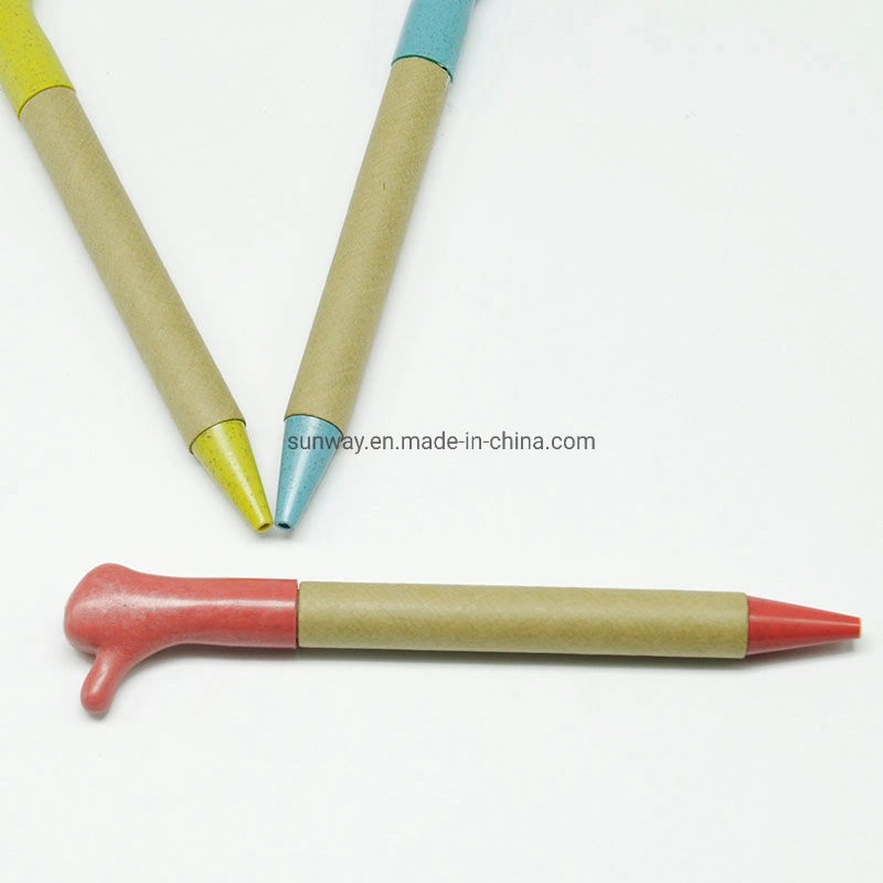 Office Supply Stationery Recycle Wheat Straw Paper Ball Point Pen