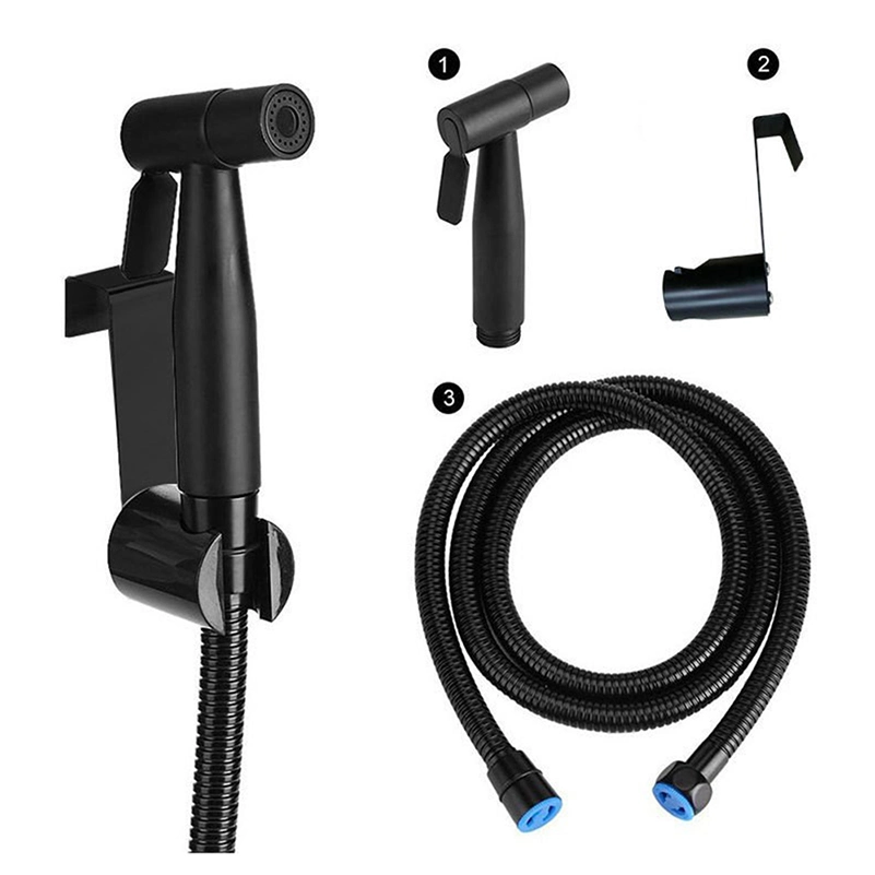 3pcs Set Matte Black Handheld Bidet Sprayer WC Badezimmer Spray Schlauch Komplett-Set Für Schattaf