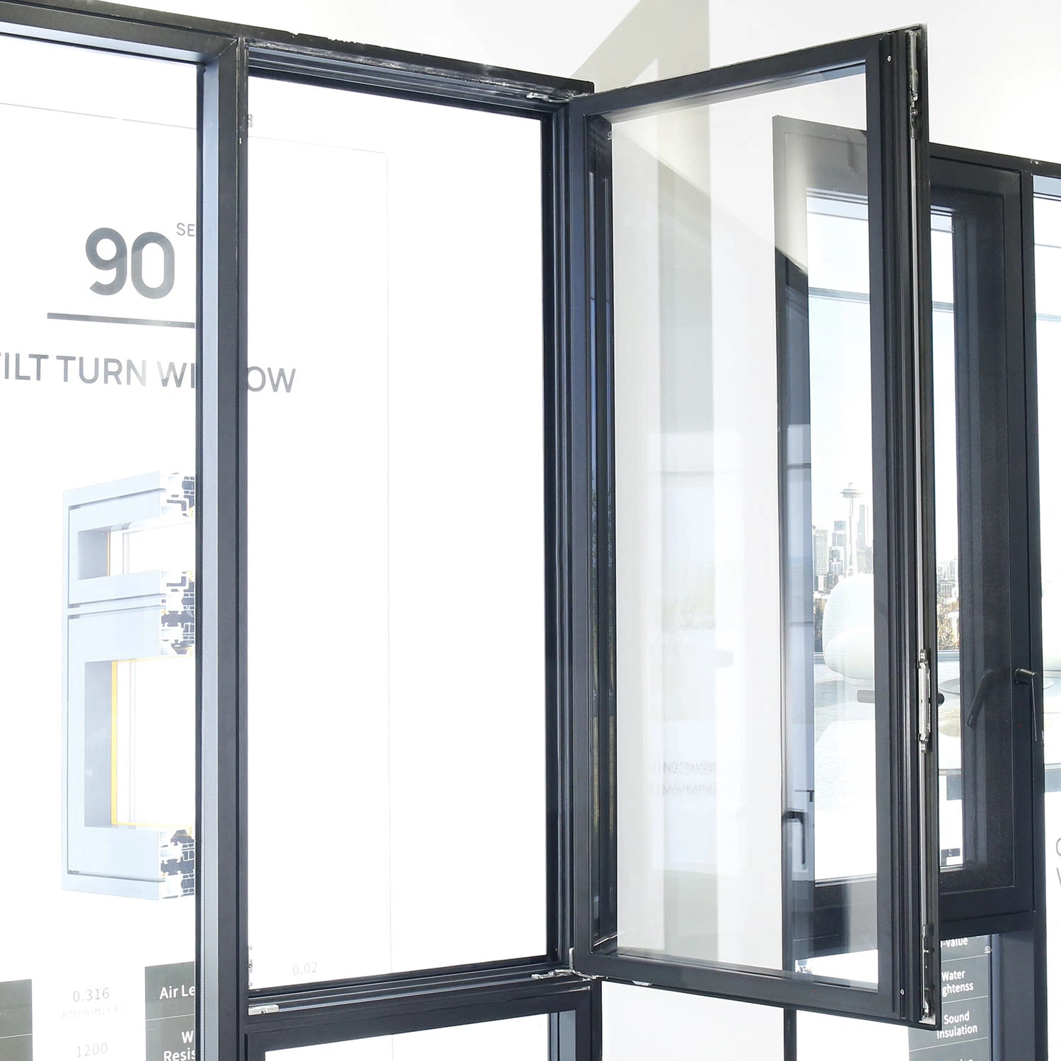 Sixinalu Entrance Metal Door Modern Building Material Glass Swing Open Casement Window