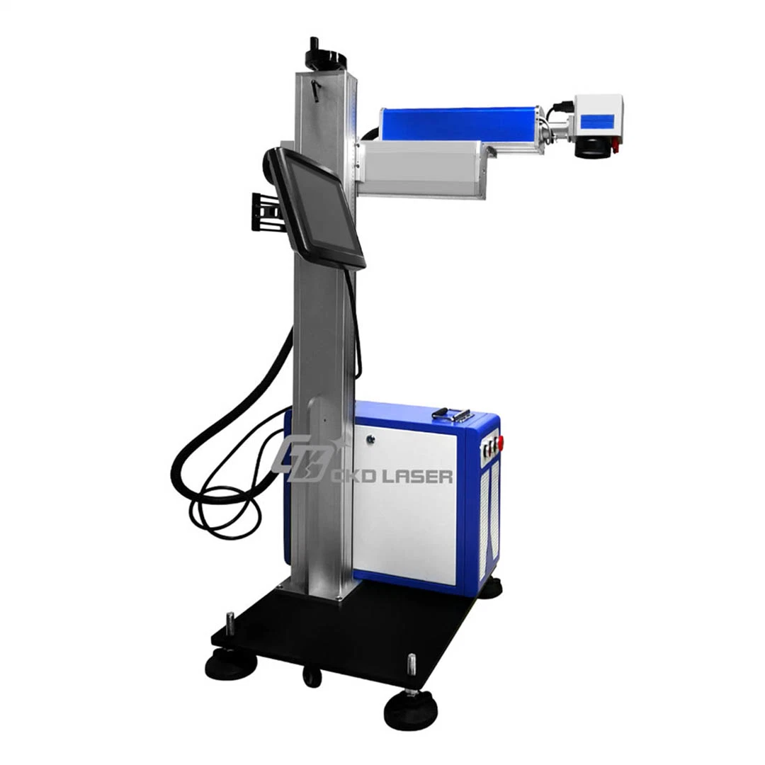 Пролетев через Интернет лазерная маркировка машины для металлических пластиковую упаковку действительной даты производства