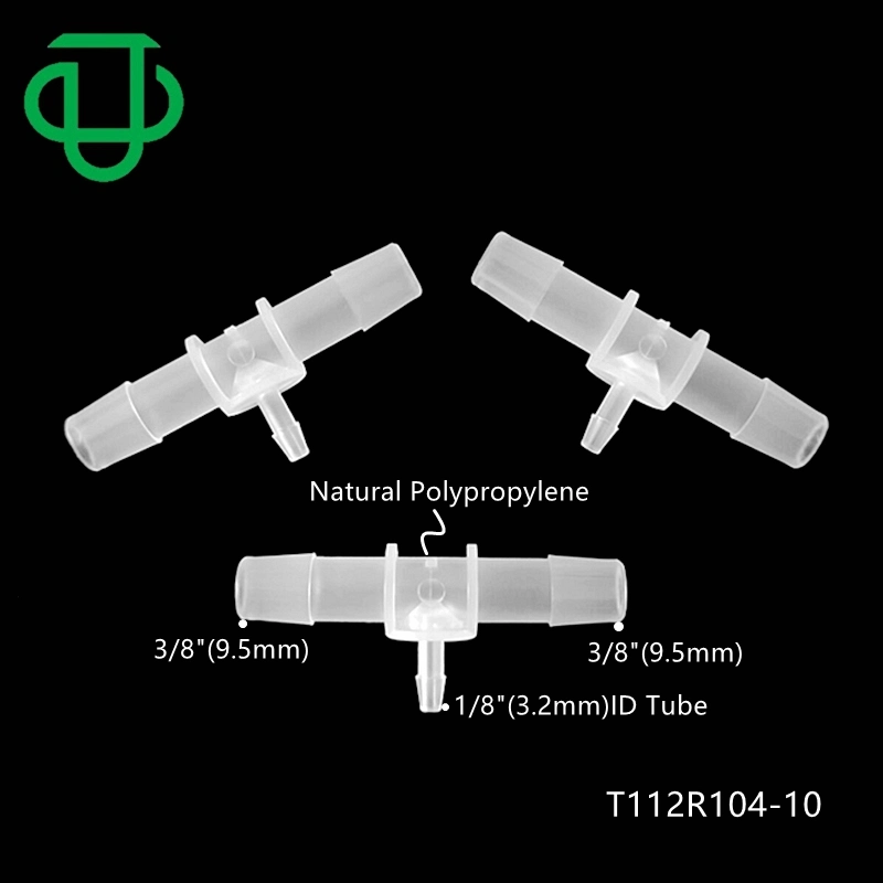 تركيبة أنبوب تقليل الحز بالبلاستيك Ju 3/8"X1/8" X3/8" من تركيبة أنابيب شائكة من التركيبة على شكل حرف T 3 طرق لموصل خرطوم التخفيض على شكل T