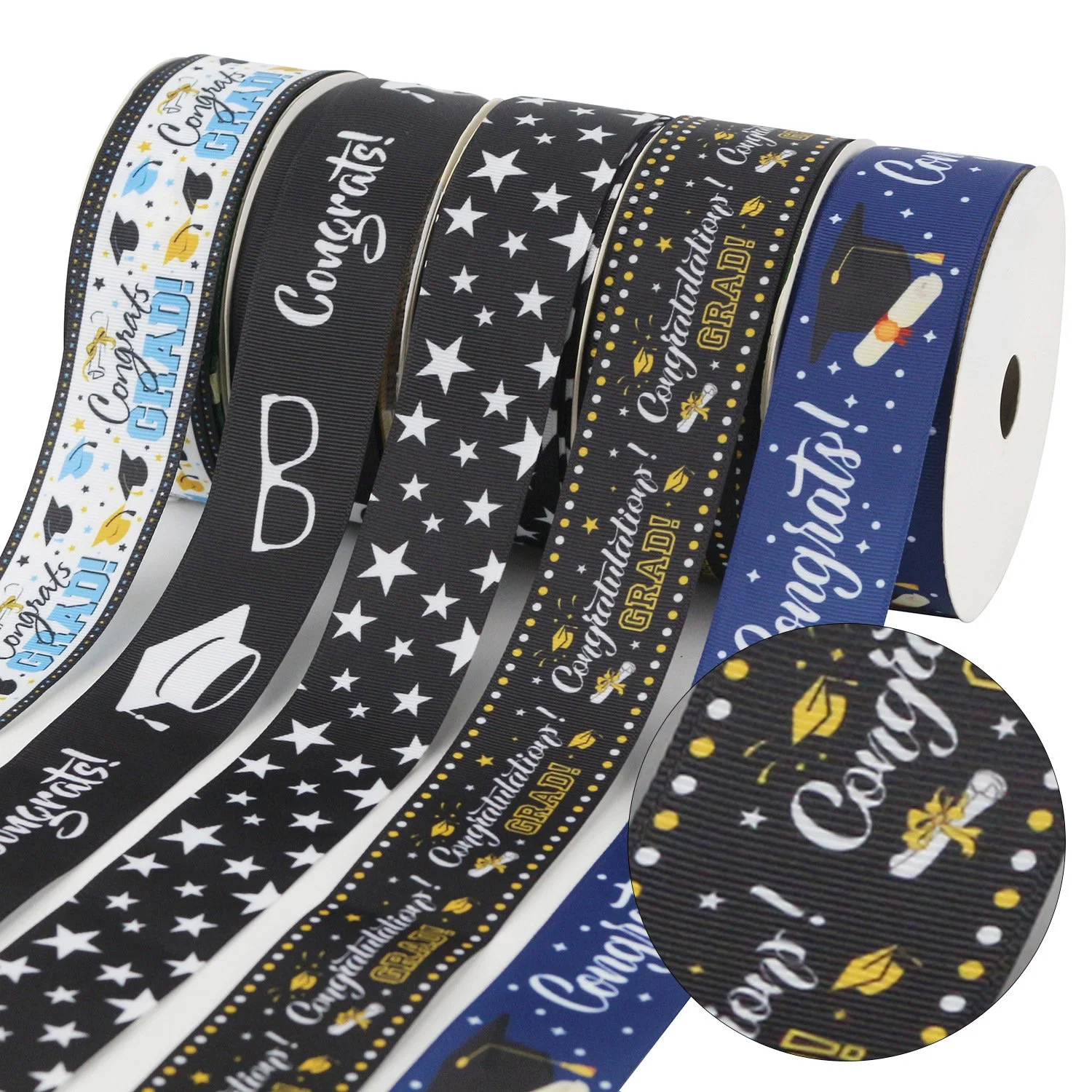 Satin Ribbon Supplier Jacquard Woven Tape Custom Printed Ribbon Own Logo Ribbon Printed Polyester Grosgrain Ribbon