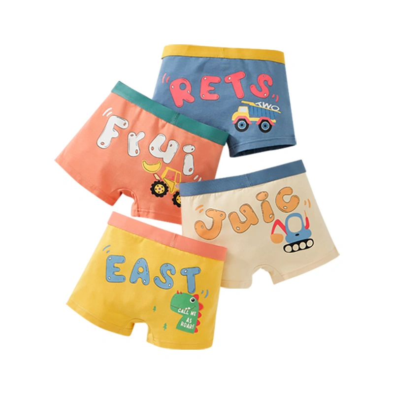 Children's Boys Pure Cotton Cute Cartoon Boxer Breathable Shorts