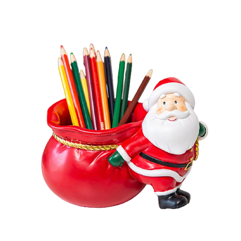 Christmas Santa Office Dest Resin Pen Holder