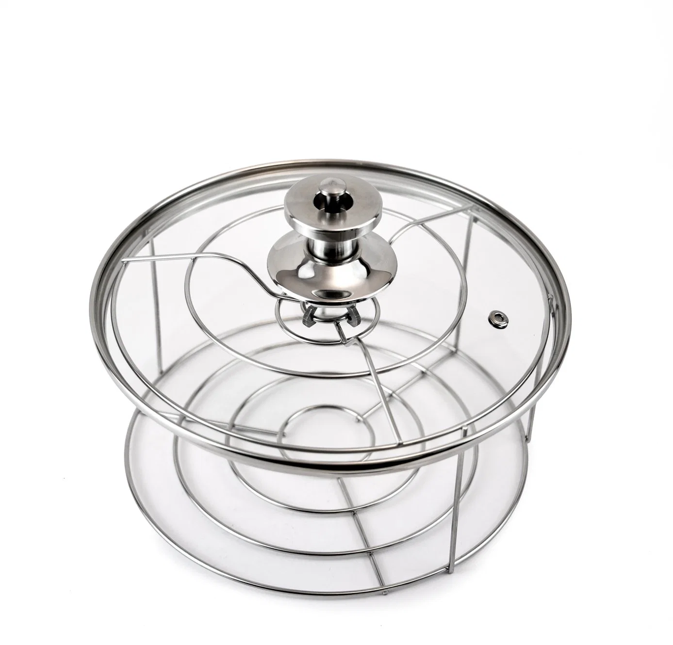 Anti Fog Steamer Lid Tempered Glass Pans Lid with Stainless Steel Rim for Kitchen Utensils