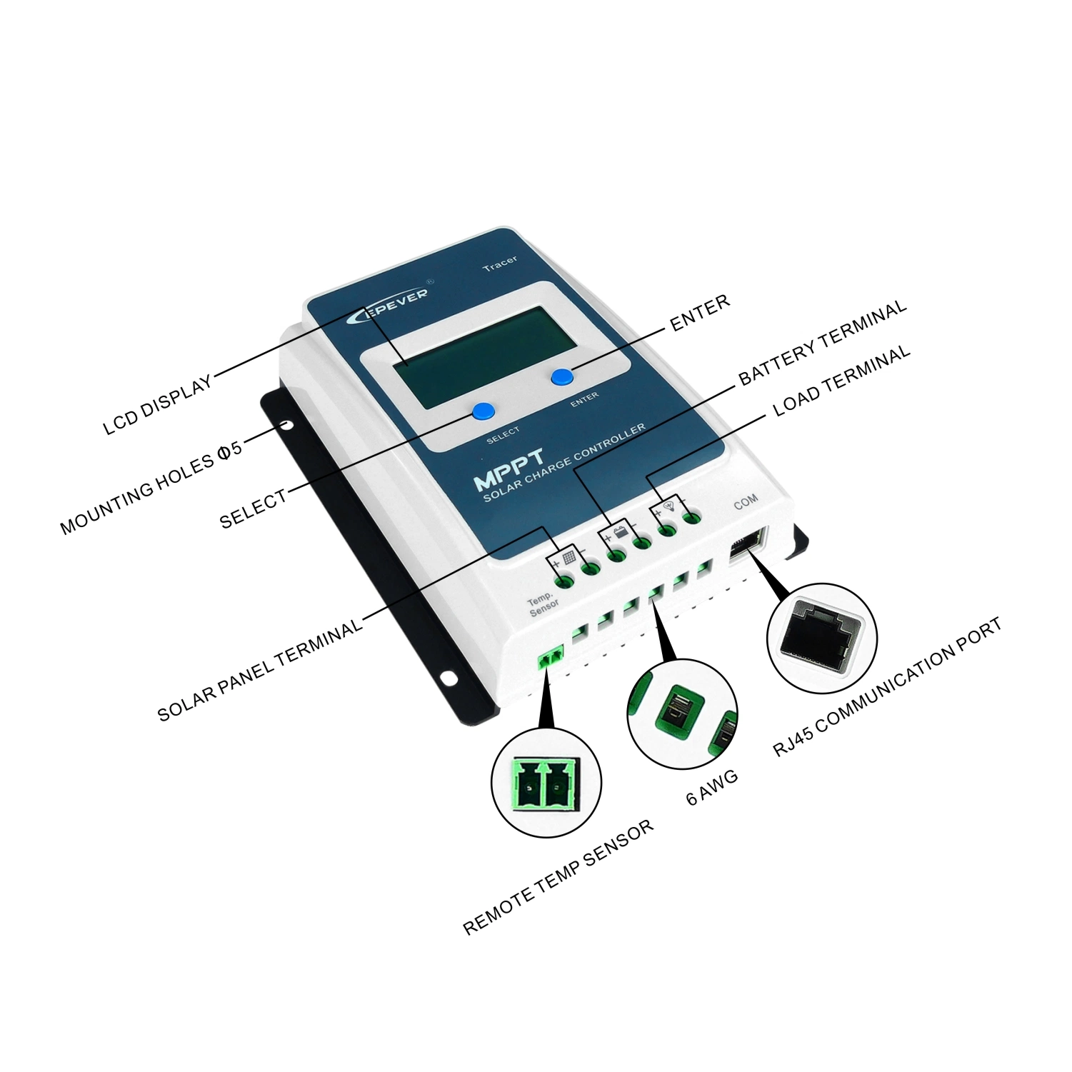 Epever 30A MPPT Solar Panel Charge Controller