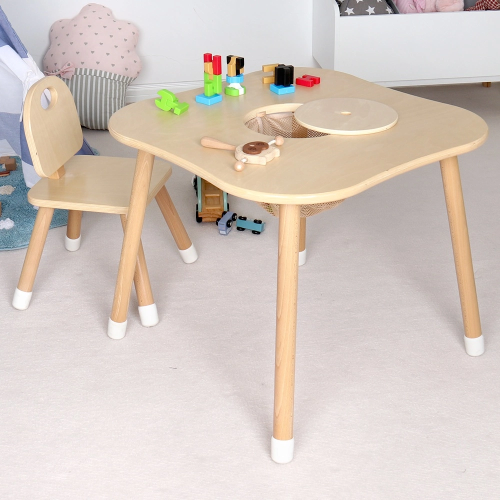 Factory Hot Sale Kindergarten Furniture Wooden Toddlers Play Table Toy Storage Gaming Kids Chair Baby Nursery Furniture Set