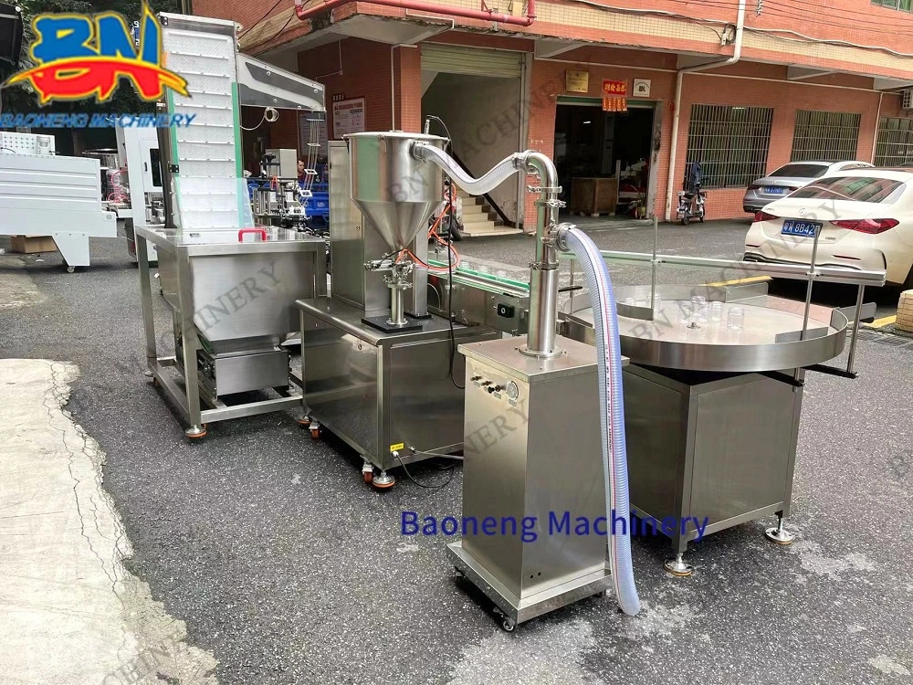 Automatic Liquid Oil Gel Cream Bottle Filling Machine with Capping Labeling Line