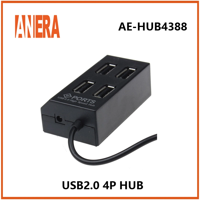 Anera Hot Selling High Speed New Slim 4 Ports USB 2.0 Hub with 50cm Cable for Laptop PC Computer