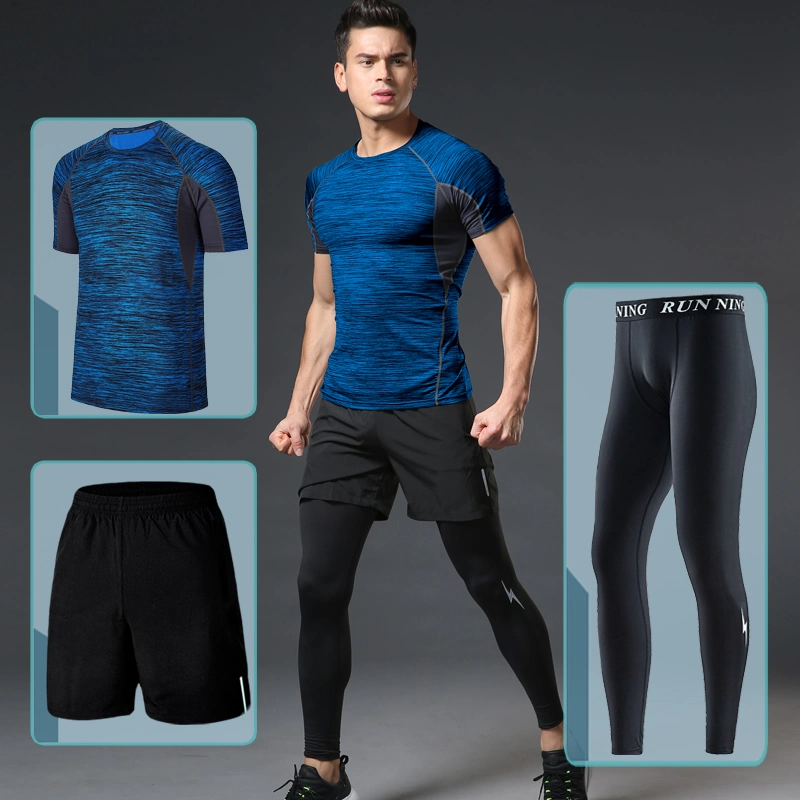 N&prime; S Fitness Suit Breathable Sports Shorts Short Sleeved T-Shirts Two Piece Running Gym Wear