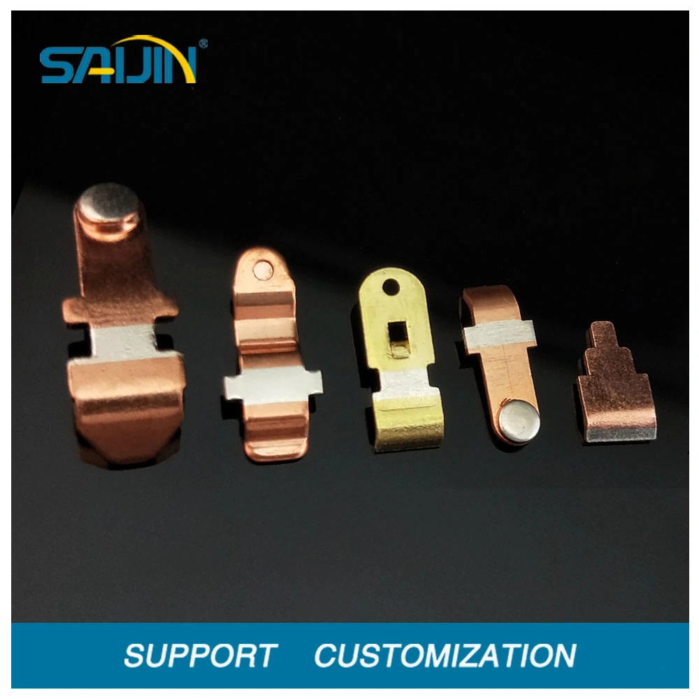 Electrical Switch Socket Silver Copper Silver Inlay Bimetal Terminal Contact Part Metal Brass Copper Stamping Component