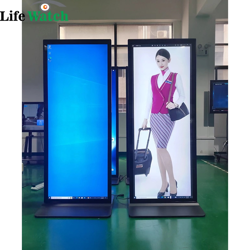 70-Inch Full Screen Android or Windows System 4K Indoor LCD Digital Poster TV Screen for Airport