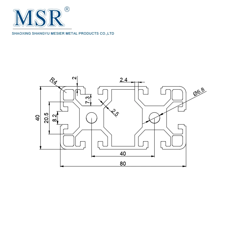 China Aluminium Hersteller 8062/Ob4080A Silber eloxiertes T / V geschlitztes Aluminium Profil Industrielles Aluminium-Extrusionsaluminium für Lagerregal