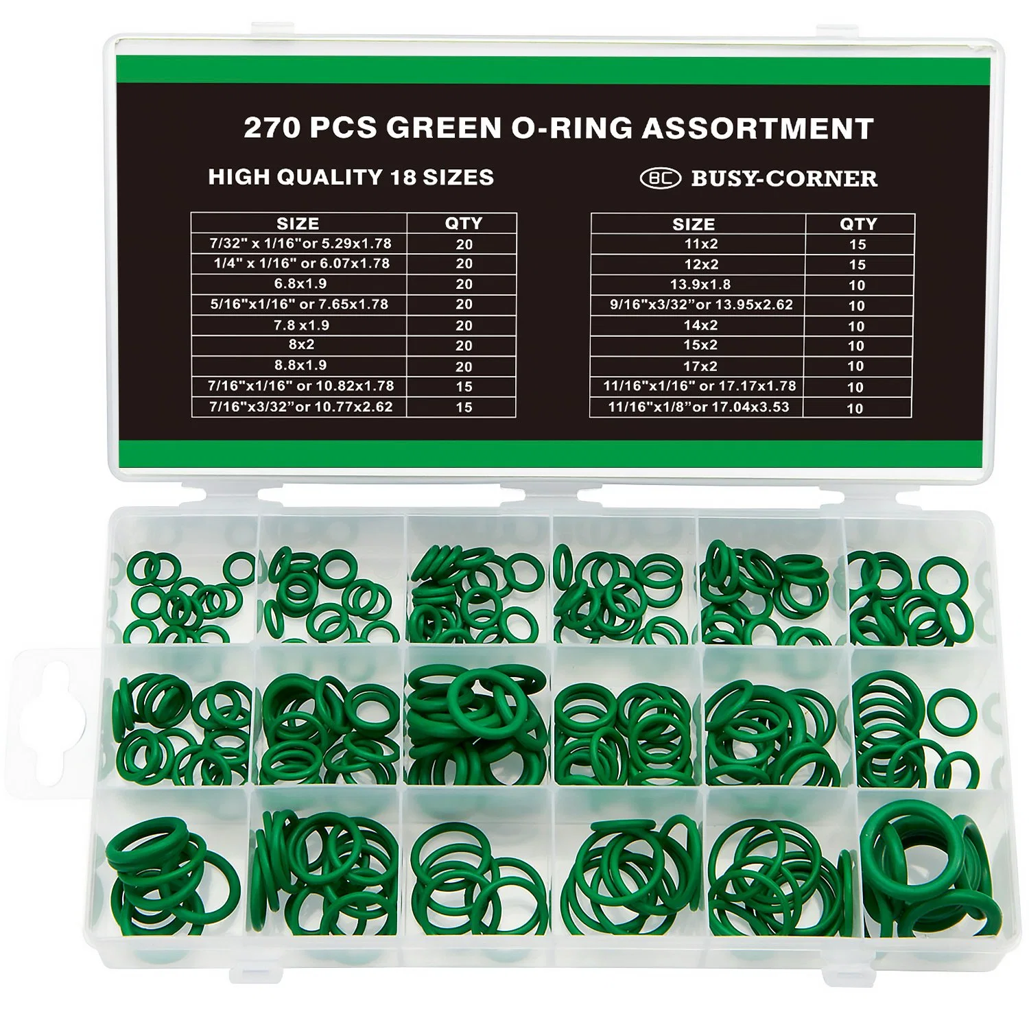 270PCS 18 Sizes Air Conditioning Box Car Auto Vehicle Repair Kit Set Seal HNBR Oring