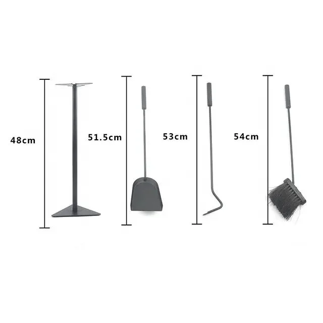 Kamin Werkzeug-Sets Shovel Poker Pinsel Schmiedeeisen Kamin-Kit Stellt Halter Für Innenräume Ein